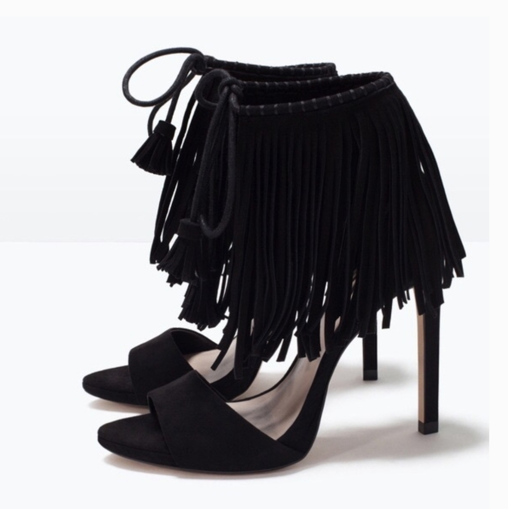 Zara fridge black suede sandles
